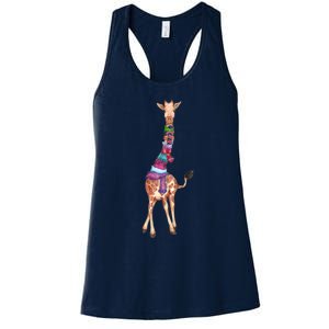 Cold Outside Cute Giraffe Illustration Women's Racerback Tank