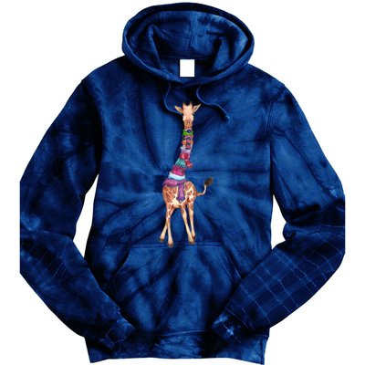 Cold Outside Cute Giraffe Illustration Tie Dye Hoodie