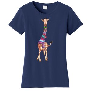 Cold Outside Cute Giraffe Illustration Women's T-Shirt