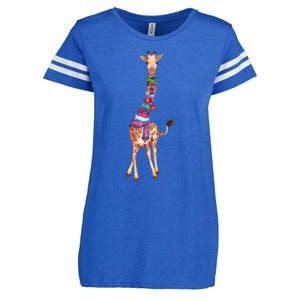 Cold Outside Cute Giraffe Illustration Enza Ladies Jersey Football T-Shirt