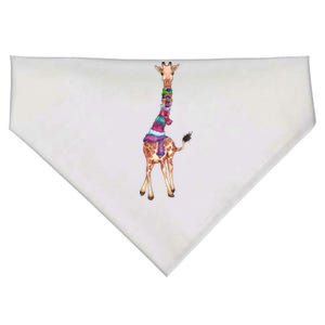 Cold Outside Cute Giraffe Illustration USA-Made Doggie Bandana