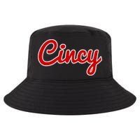 Cincinnati Ohio Classic Red Script Cincy City Gift Cool Comfort Performance Bucket Hat