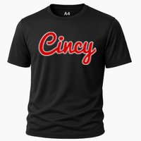 Cincinnati Ohio Classic Red Script Cincy City Gift Cooling Performance Crew T-Shirt