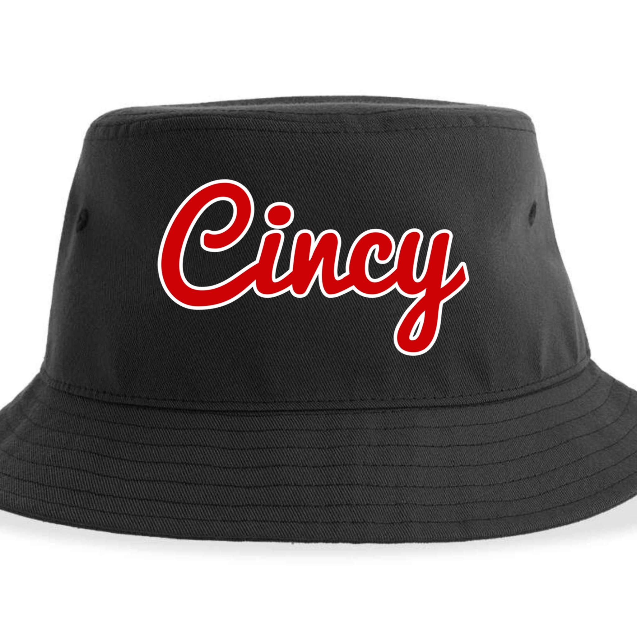 Cincinnati Ohio Classic Red Script Cincy City Gift Sustainable Bucket Hat
