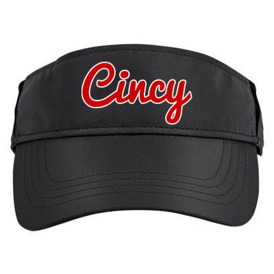 Cincinnati Ohio Classic Red Script Cincy City Gift Adult Drive Performance Visor