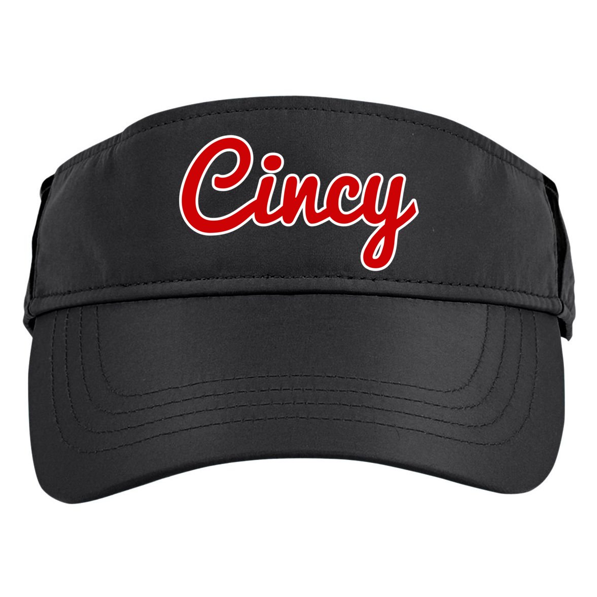 Cincinnati Ohio Classic Red Script Cincy City Gift Adult Drive Performance Visor
