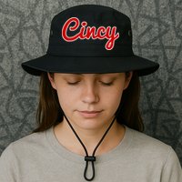 Cincinnati Ohio Classic Red Script Cincy City Gift Bucket Hat