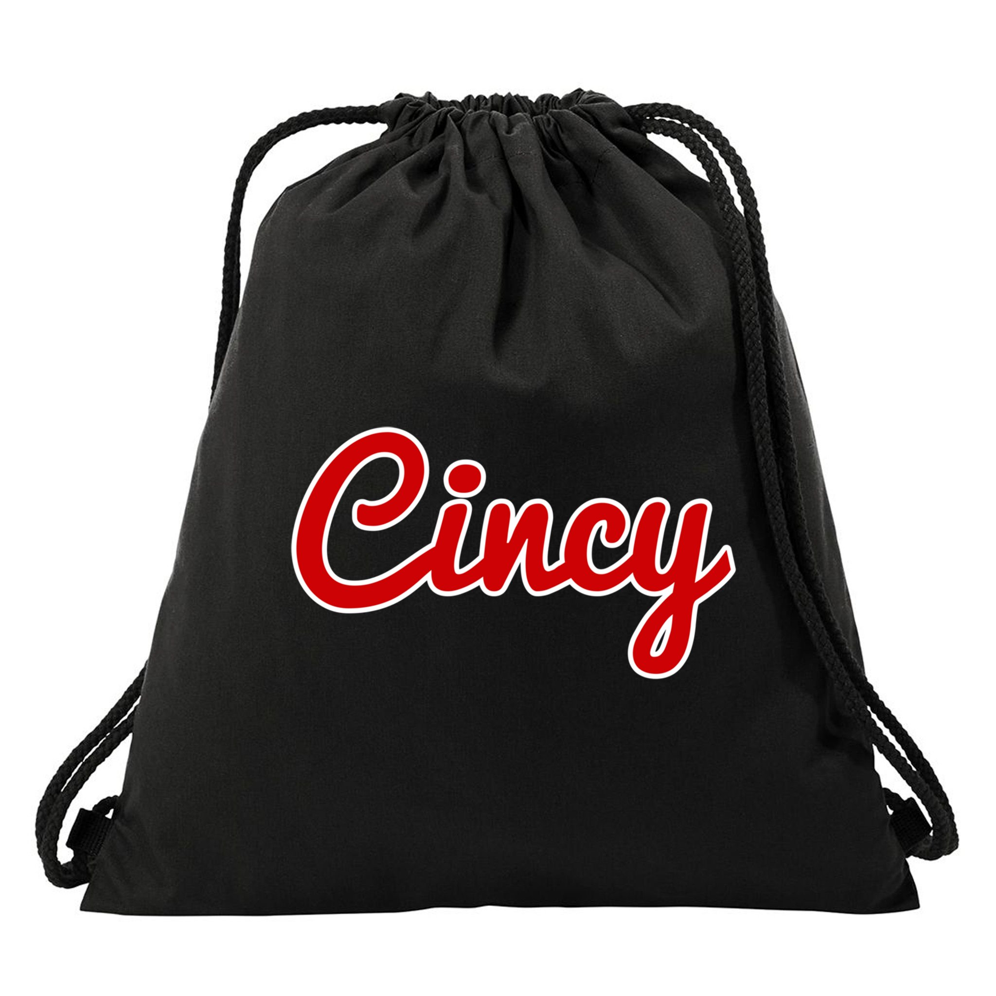 Cincinnati Ohio Classic Red Script Cincy City Gift Drawstring Bag