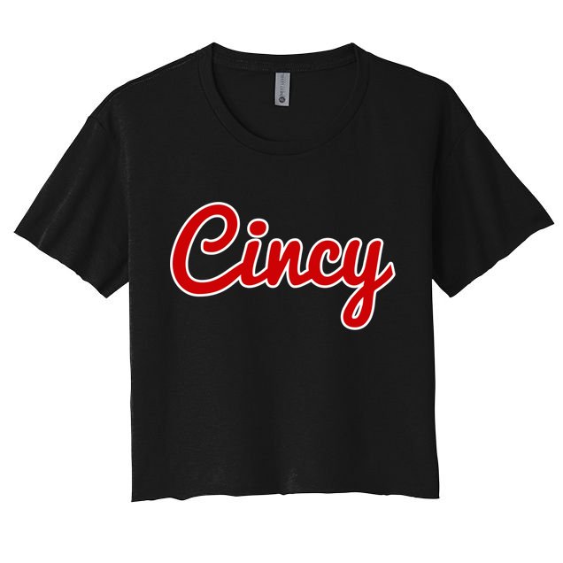 Cincinnati Ohio Classic Red Script Cincy City Gift Crop Top