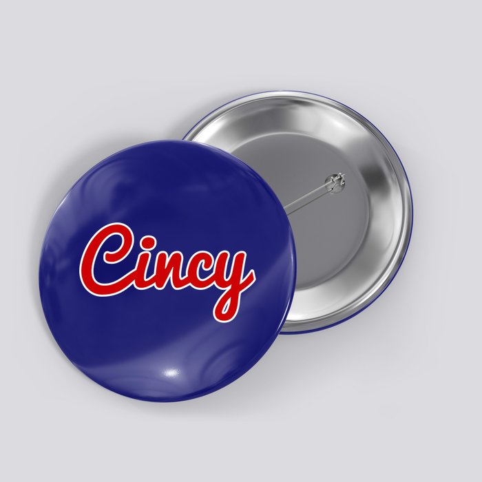 Cincinnati Ohio Classic Red Script Cincy City Gift Button