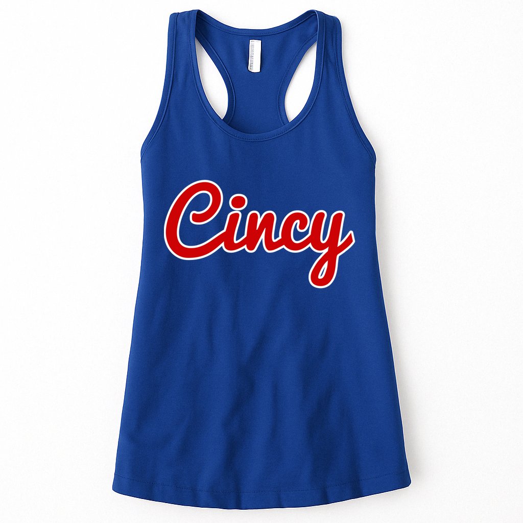 Cincinnati Ohio Classic Red Script Cincy City Gift Womens Tank Top