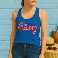 Cincinnati Ohio Classic Red Script Cincy City Gift Womens Tank Top