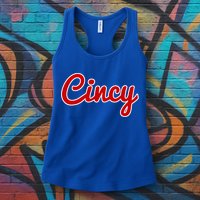 Cincinnati Ohio Classic Red Script Cincy City Gift Womens Tank Top