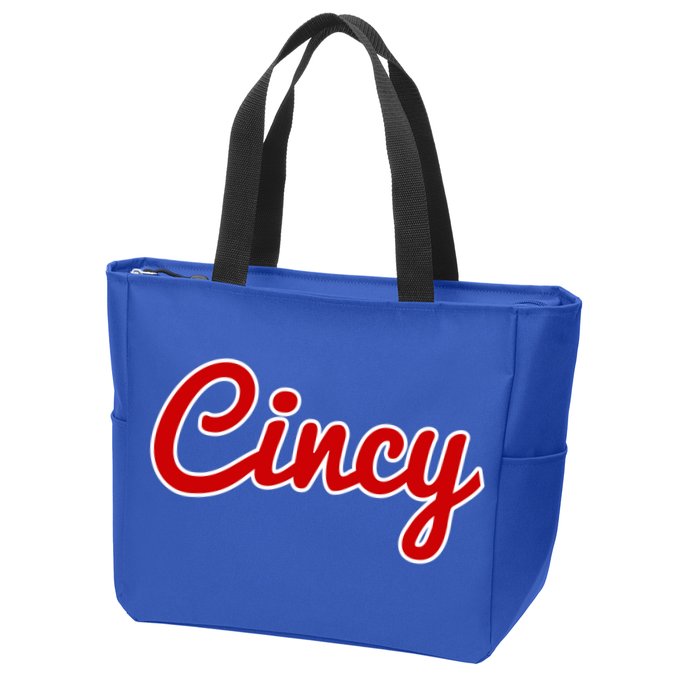 Cincinnati Ohio Classic Red Script Cincy City Gift Zip Tote Bag