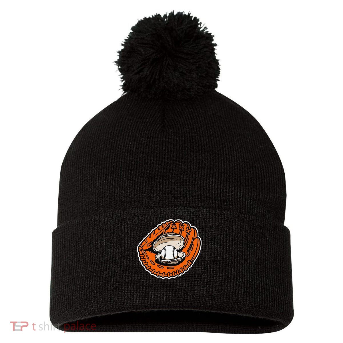 Chesapeake Oyster Catchers Logo Pom Pom 12in Knit Beanie
