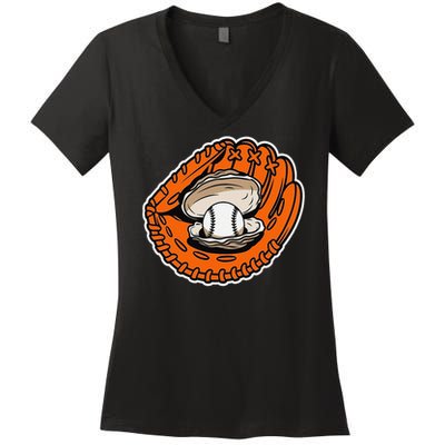 Chesapeake Oyster Catchers Logo Women's V-Neck T-Shirt