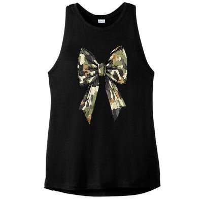 Camouflage Old Camo Bow Camo Coquette Bow Hunting Women Girl Ladies PosiCharge Tri-Blend Wicking Tank