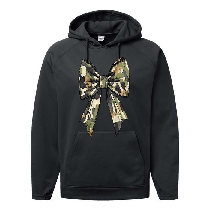 Camouflage Old Camo Bow Camo Coquette Bow Hunting Women Girl Performance Fleece Hoodie