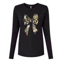 Camouflage Old Camo Bow Camo Coquette Bow Hunting Women Girl Womens Cotton Relaxed Long Sleeve T-Shirt