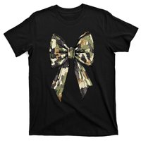 Camouflage Old Camo Bow Camo Coquette Bow Hunting Women Girl T-Shirt