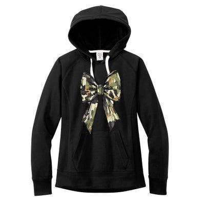 Camouflage Old Camo Bow Camo Coquette Bow Hunting Women Girl Women's Fleece Hoodie