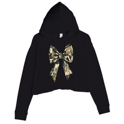 Camouflage Old Camo Bow Camo Coquette Bow Hunting Women Girl Crop Fleece Hoodie