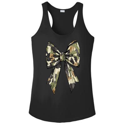 Camouflage Old Camo Bow Camo Coquette Bow Hunting Women Girl Ladies PosiCharge Competitor Racerback Tank