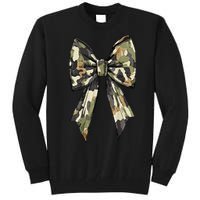 Camouflage Old Camo Bow Camo Coquette Bow Hunting Women Girl Tall Sweatshirt