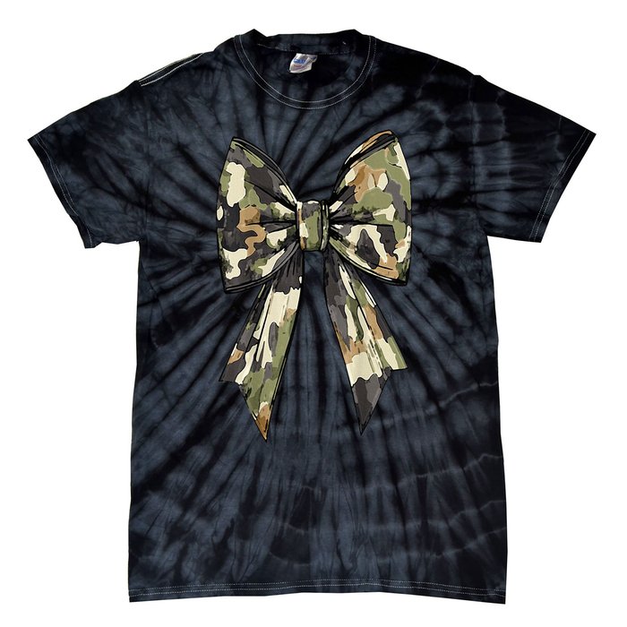 Camouflage Old Camo Bow Camo Coquette Bow Hunting Women Girl Tie-Dye T-Shirt