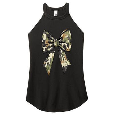 Camouflage Old Camo Bow Camo Coquette Bow Hunting Women Girl Women's Perfect Tri Rocker Tank