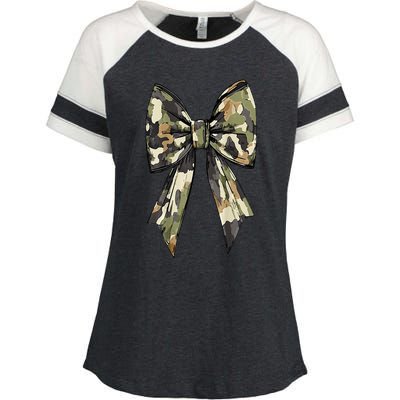 Camouflage Old Camo Bow Camo Coquette Bow Hunting Women Girl Enza Ladies Jersey Colorblock Tee