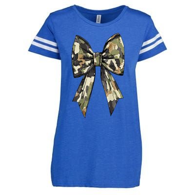 Camouflage Old Camo Bow Camo Coquette Bow Hunting Women Girl Enza Ladies Jersey Football T-Shirt