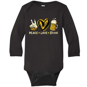 Cute Oktoberfest Costume Peace Love Prost Prost Oktoberfest Baby Long Sleeve Bodysuit