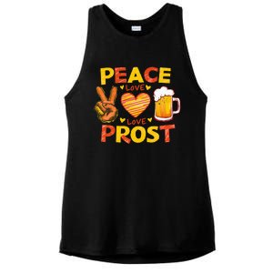 Cute Oktoberfest Costume Peace Love Prost Prost Oktoberfest Ladies PosiCharge Tri-Blend Wicking Tank