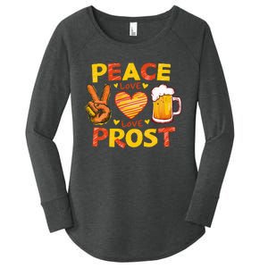 Cute Oktoberfest Costume Peace Love Prost Prost Oktoberfest Women's Perfect Tri Tunic Long Sleeve Shirt