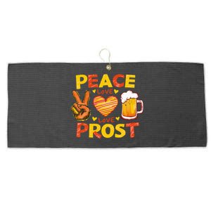 Cute Oktoberfest Costume Peace Love Prost Prost Oktoberfest Large Microfiber Waffle Golf Towel