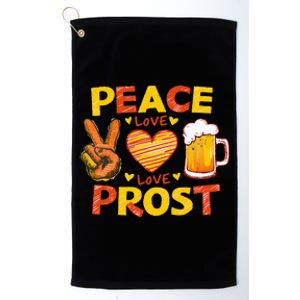 Cute Oktoberfest Costume Peace Love Prost Prost Oktoberfest Platinum Collection Golf Towel