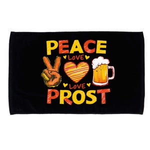 Cute Oktoberfest Costume Peace Love Prost Prost Oktoberfest Microfiber Hand Towel