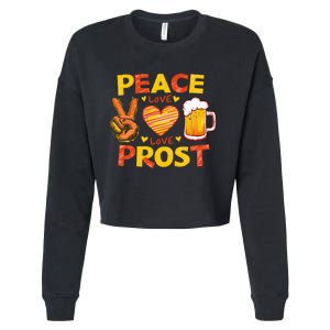 Cute Oktoberfest Costume Peace Love Prost Prost Oktoberfest Cropped Pullover Crew