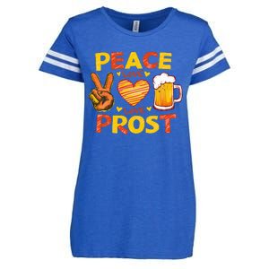 Cute Oktoberfest Costume Peace Love Prost Prost Oktoberfest Enza Ladies Jersey Football T-Shirt