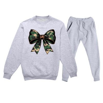 Camouflage Old Camo Bow Camo Coquette Bow Hunting Premium Crewneck Sweatsuit Set