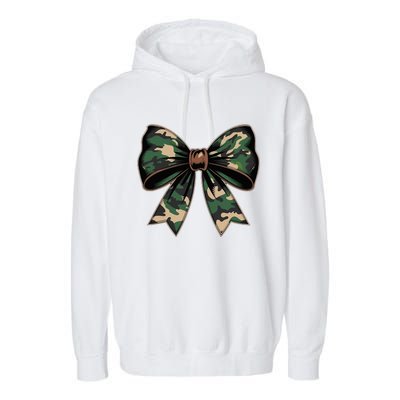 Camouflage Old Camo Bow Camo Coquette Bow Hunting Garment-Dyed Fleece Hoodie