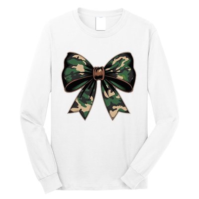 Camouflage Old Camo Bow Camo Coquette Bow Hunting Long Sleeve Shirt