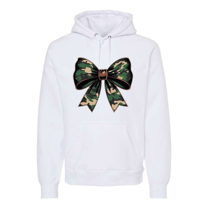 Camouflage Old Camo Bow Camo Coquette Bow Hunting Premium Hoodie