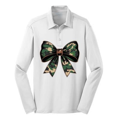 Camouflage Old Camo Bow Camo Coquette Bow Hunting Silk Touch Performance Long Sleeve Polo