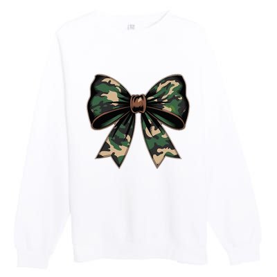 Camouflage Old Camo Bow Camo Coquette Bow Hunting Premium Crewneck Sweatshirt