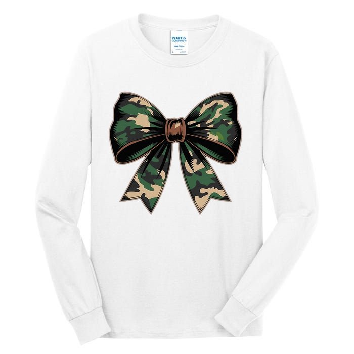 Camouflage Old Camo Bow Camo Coquette Bow Hunting Tall Long Sleeve T-Shirt