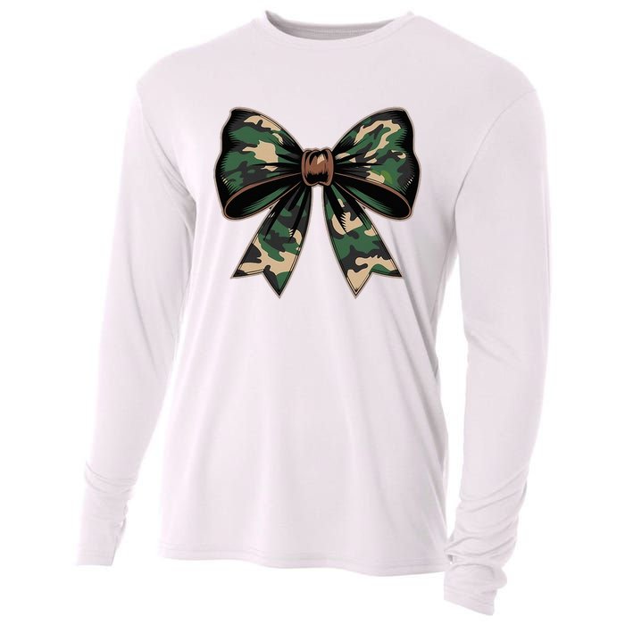 Camouflage Old Camo Bow Camo Coquette Bow Hunting Cooling Performance Long Sleeve Crew