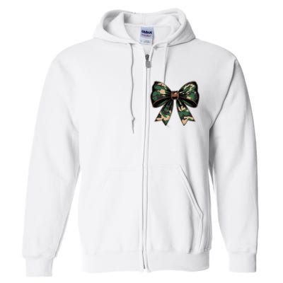 Camouflage Old Camo Bow Camo Coquette Bow Hunting Full Zip Hoodie