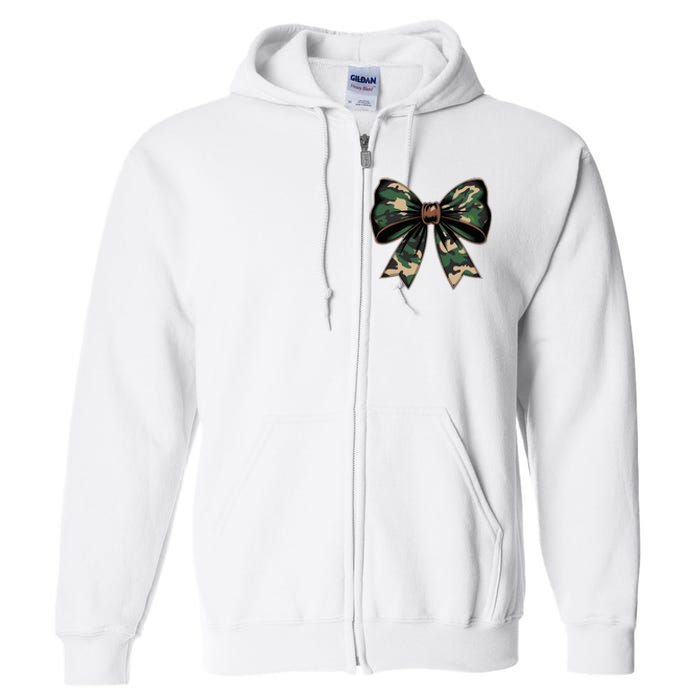 Camouflage Old Camo Bow Camo Coquette Bow Hunting Full Zip Hoodie